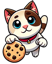 Gato simpático oferecendo cookie!