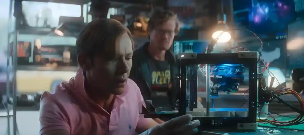 Flashback scene: Walton shows Daly the cloning machine, marking the beginning of the entire experiment.