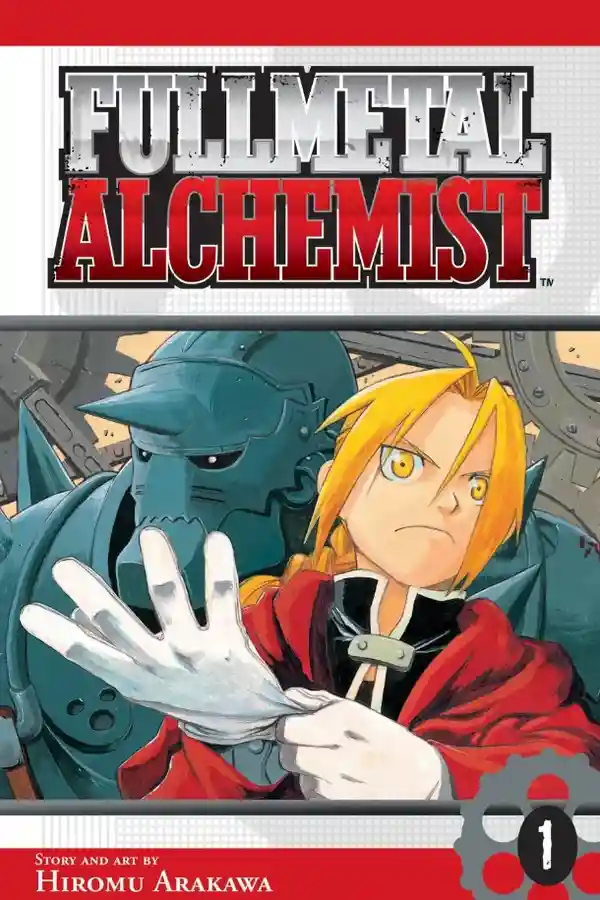 Cover of the first volume of the Fullmetal Alchemist manga, illustrated by Hiromu Arakawa.