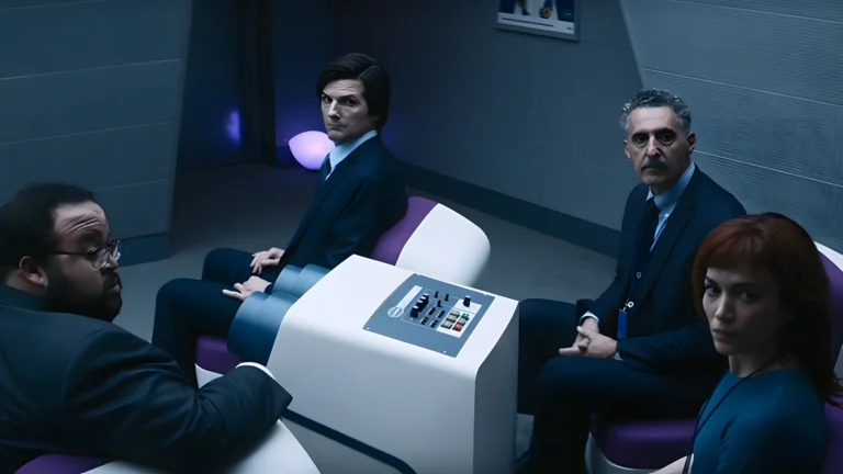 Milchick tells the innies that the Break Room now has no cameras or microphones, providing them privacy to decide whether they want to remain at Lumon.