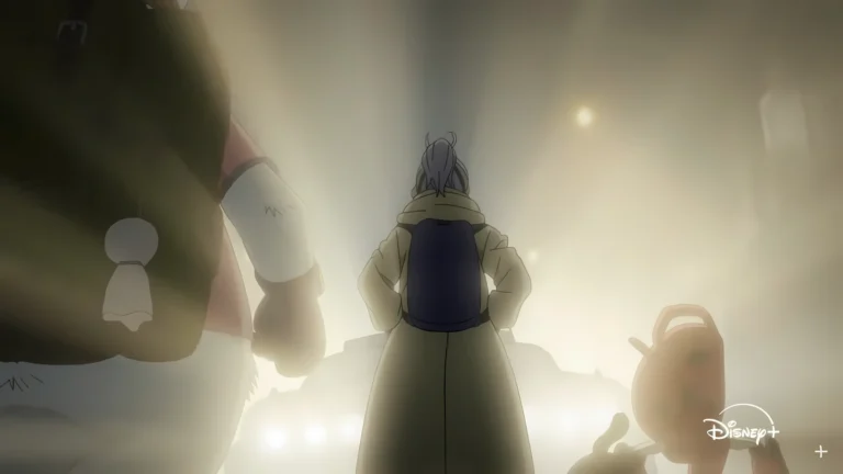 Equipe formada por Shirokuma, Gear e Qu-0213 caminha rumo à luz em cena simbólica de Bullet/Bullet.