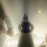 Team formed by Shirokuma, Gear, and Qu-0213 walks toward the light in a symbolic scene from Bullet/Bullet.